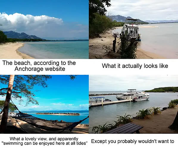 Anchorage beach, actual versus advertised