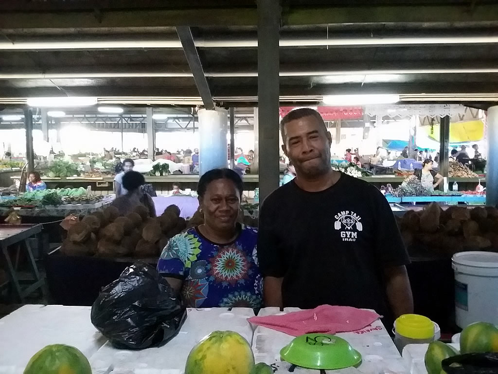 Stall holders at the Municipal market in Nadi